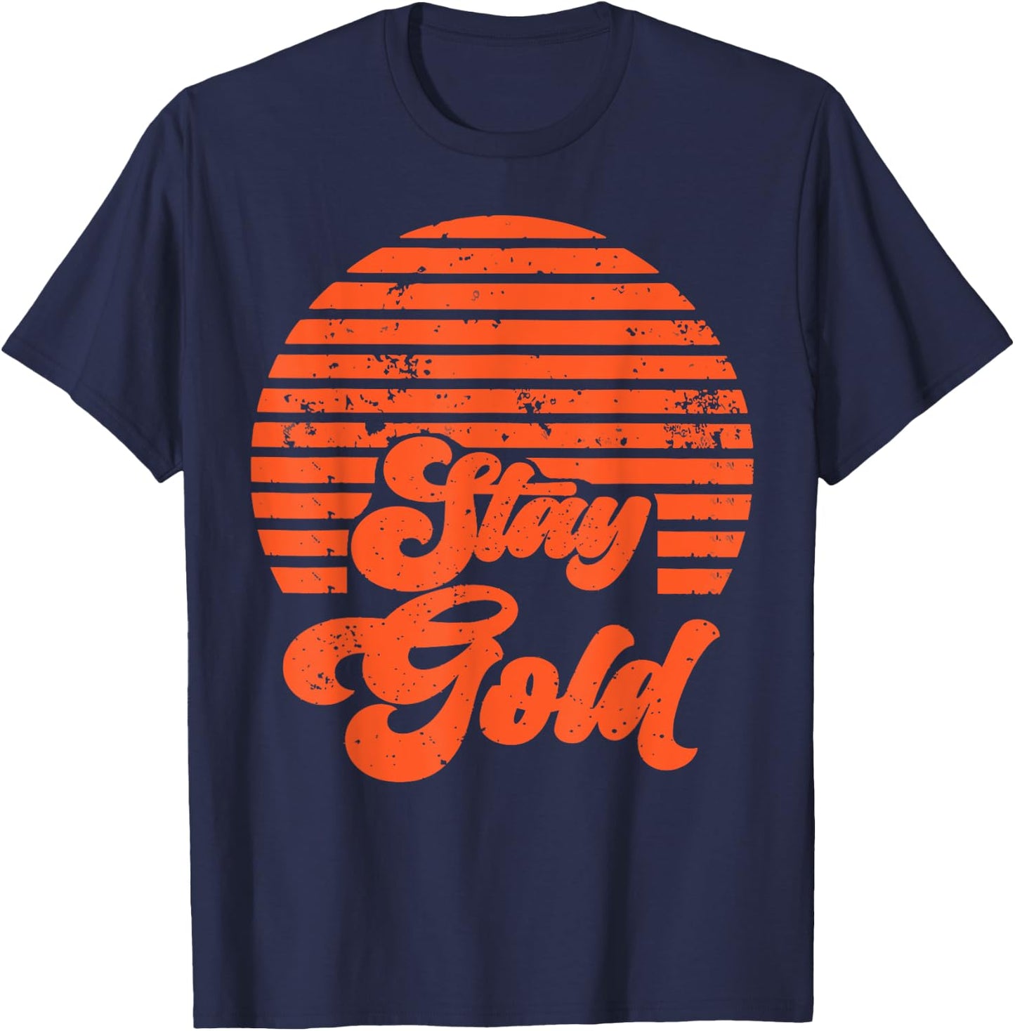Stay Gold Vintage 80s Retro Men Women T-Shirt - T-Shirt | Navy