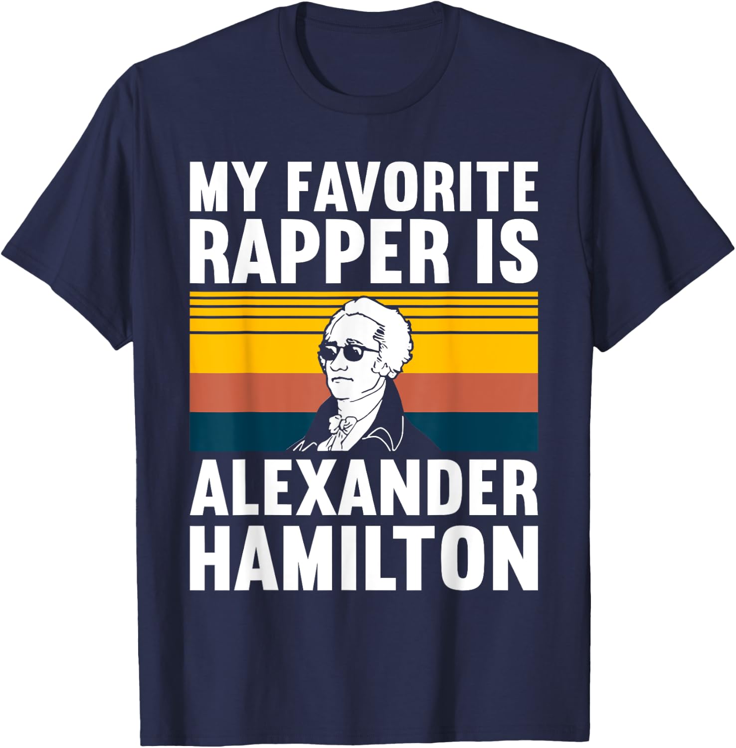 Must Love History Men's Retro Hamilton , Black, Small T-Shirt - T-Shirt | Navy