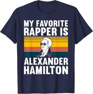 Must Love History Men's Retro Hamilton , Black, Small T-Shirt - T-Shirt | Navy