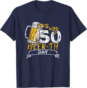 It's My Beer-th Day Funny 50th Birthday Beer T-Shirt - T-Shirt | Navy