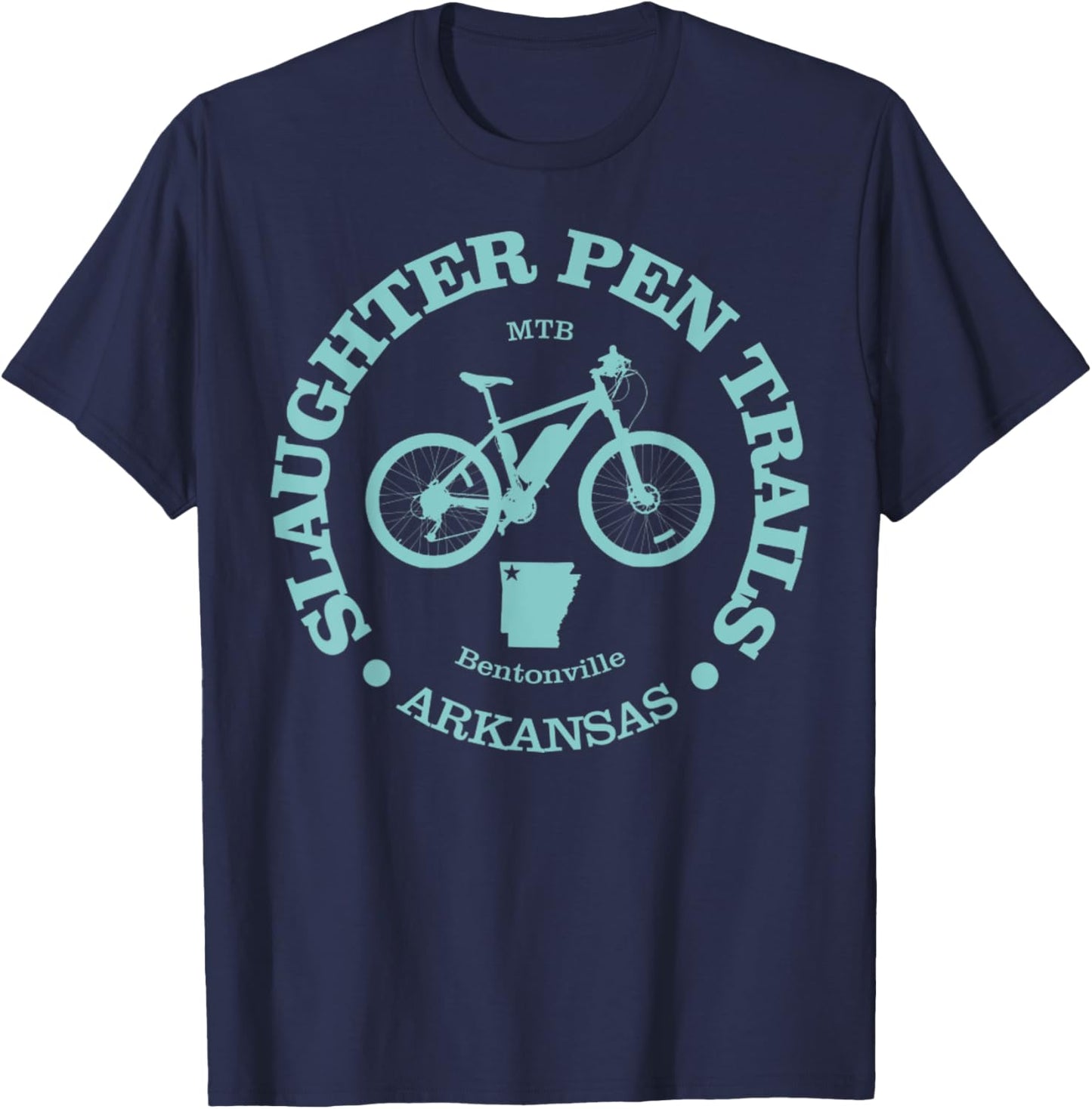 Slaughter Pen Trails Funny Cycling Mountain Biking T-Shirt - T-Shirt | Navy