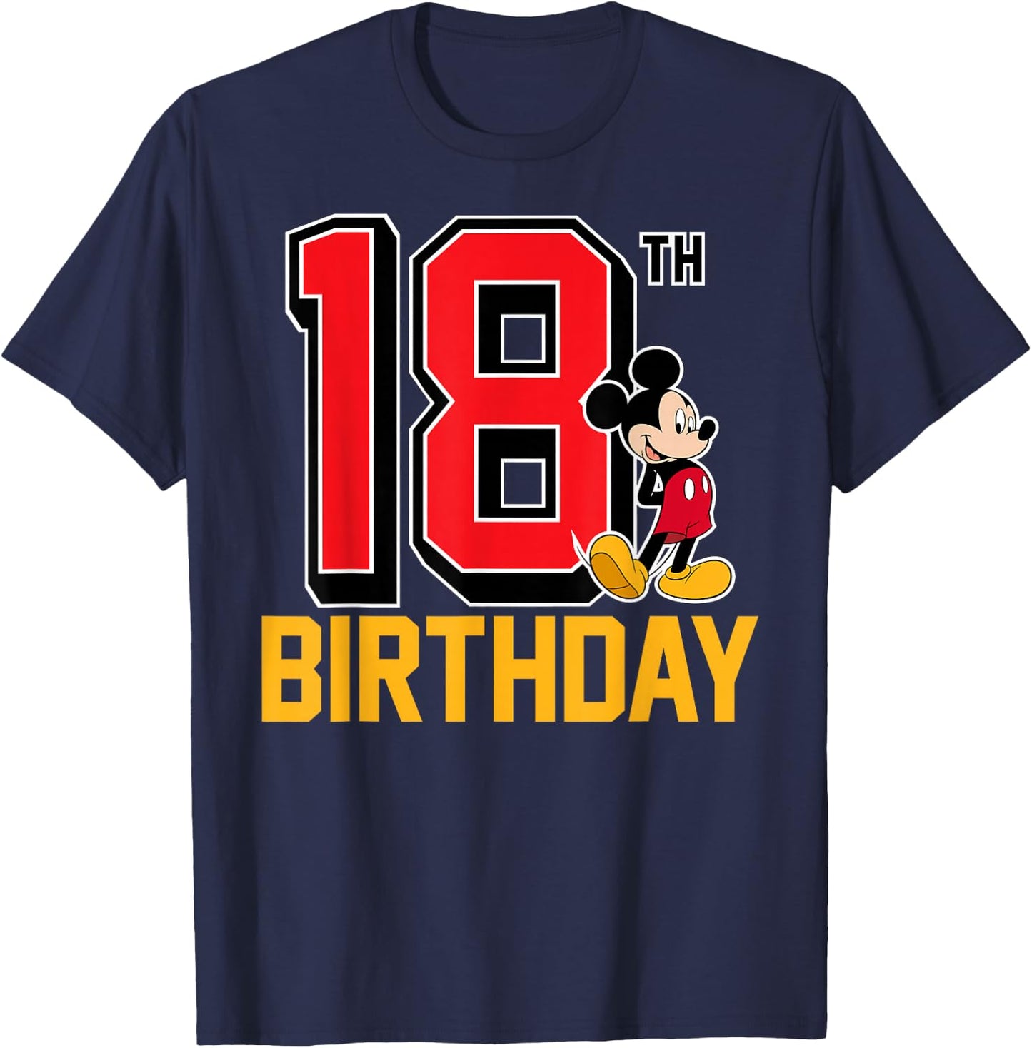 Disney - Mickey Mouse 18th Birthday T-Shirt - T-Shirt | Navy