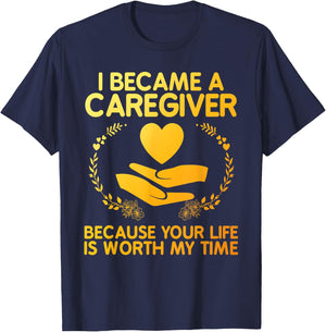 Caregiver Art Women Medical Health Worker Caregiver T-Shirt - T-Shirt | Navy