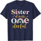 Sister of Miss Onederful 1st Birthday Girl Cute Rainbow T-Shirt - T-Shirt | Navy