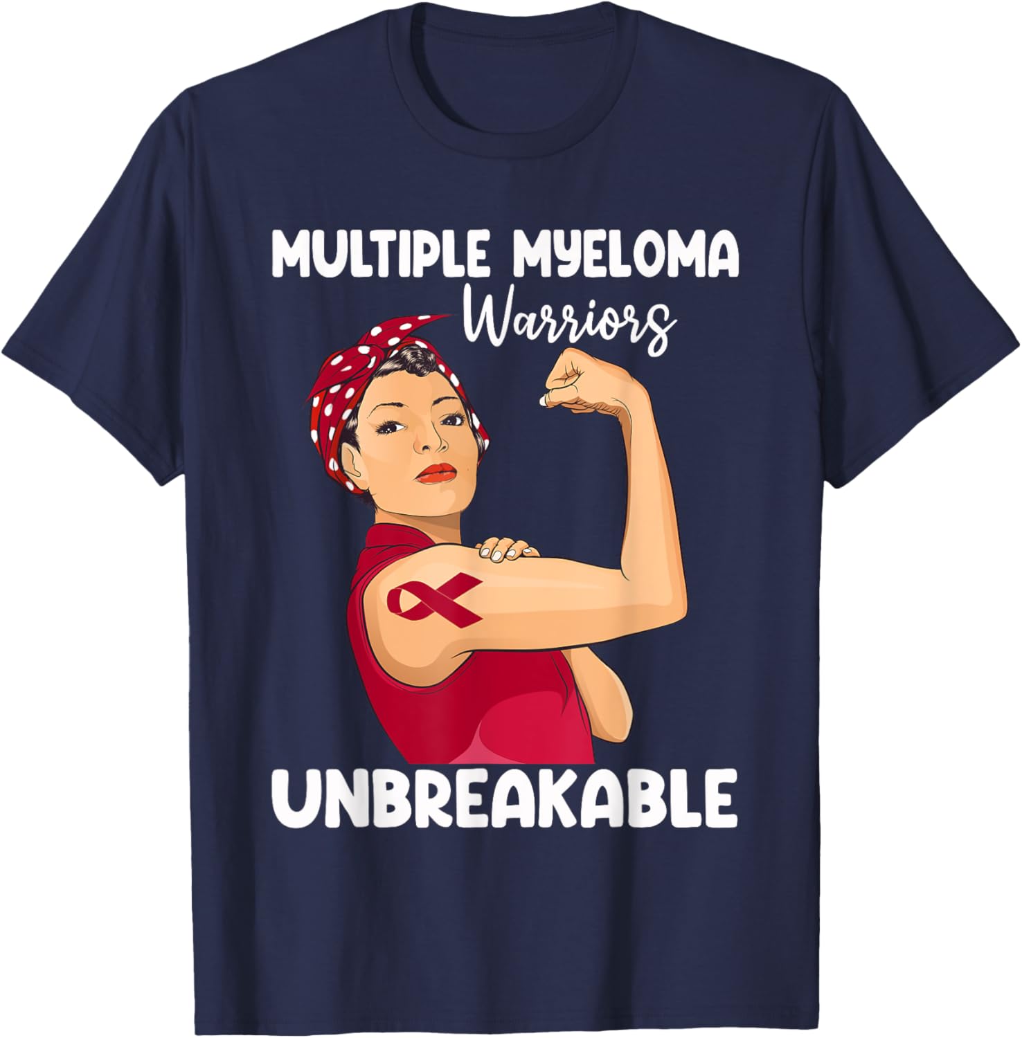 Unbreakable Multiple Myeloma Warrior Blood Cancer Awareness T-Shirt - T-Shirt | Navy