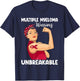 Unbreakable Multiple Myeloma Warrior Blood Cancer Awareness T-Shirt - T-Shirt | Navy