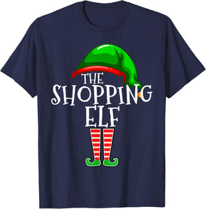 Shopping Elf Group Matching Family Christmas T-Shirt - T-Shirt | Navy