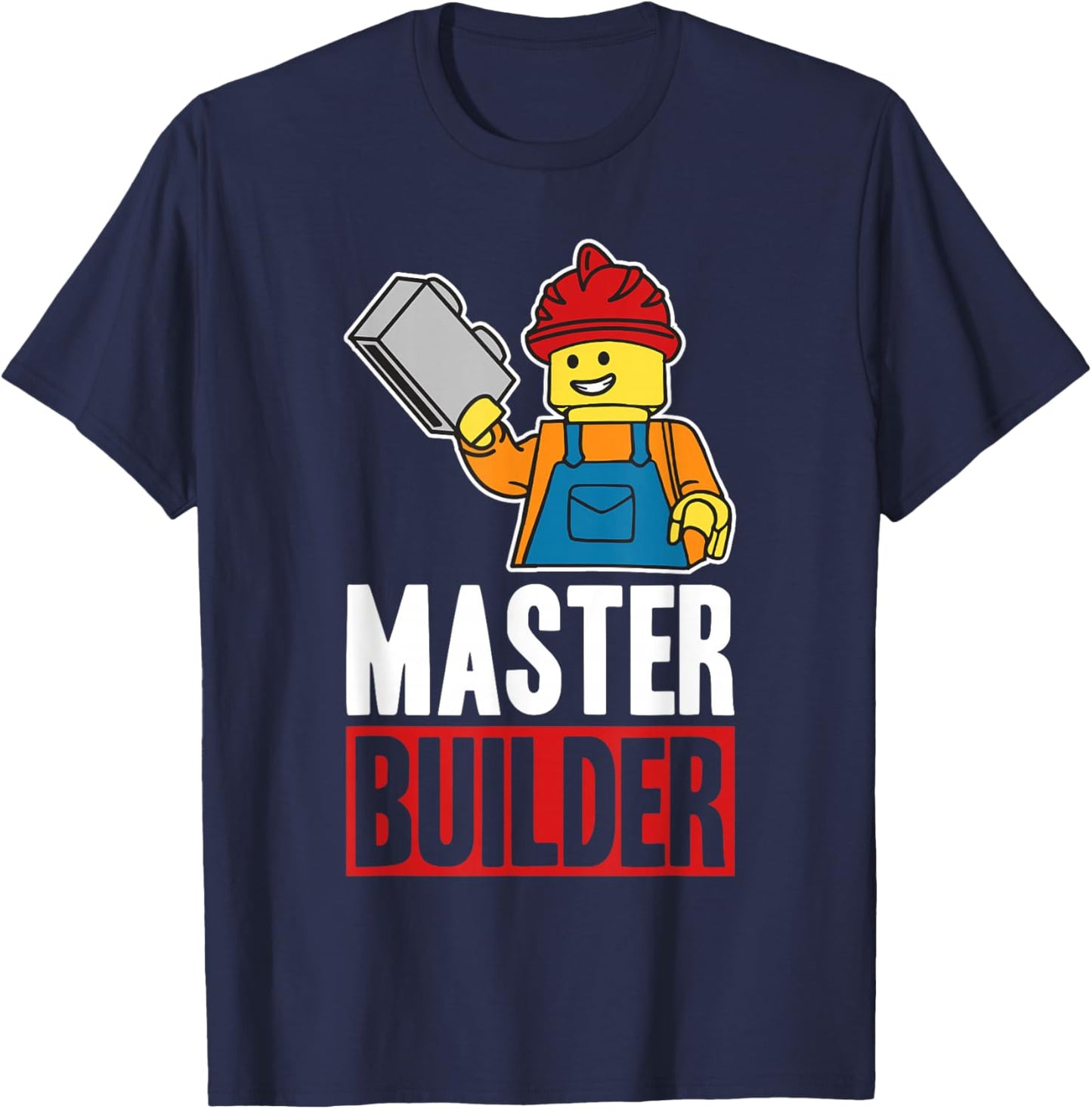Funny Master Builder Building Blocks Gift Men Women Youth T-Shirt - T-Shirt | Navy