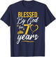 Vintage Happy 70 years Blessed by God for 70th Birthday gift T-Shirt - T-Shirt | Navy