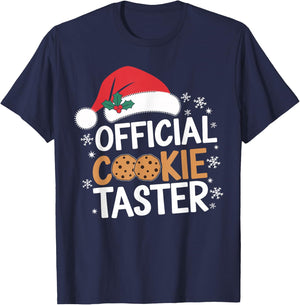 Official Cookie Tester Funny Christmas Taster Baking Crew T-Shirt - T-Shirt | Navy