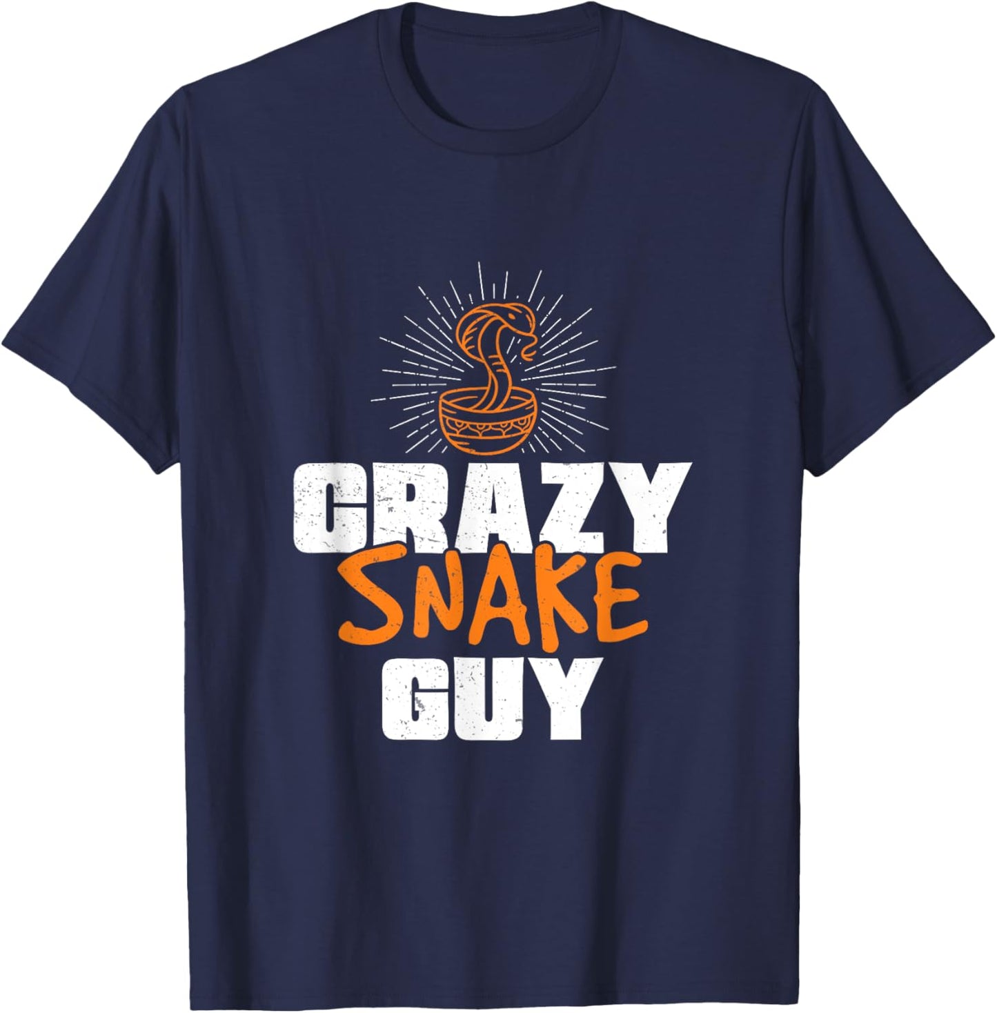 Funny Crazy Snake Guy For Snake Charmers Snake Charming Fans T-Shirt - T-Shirt | Navy