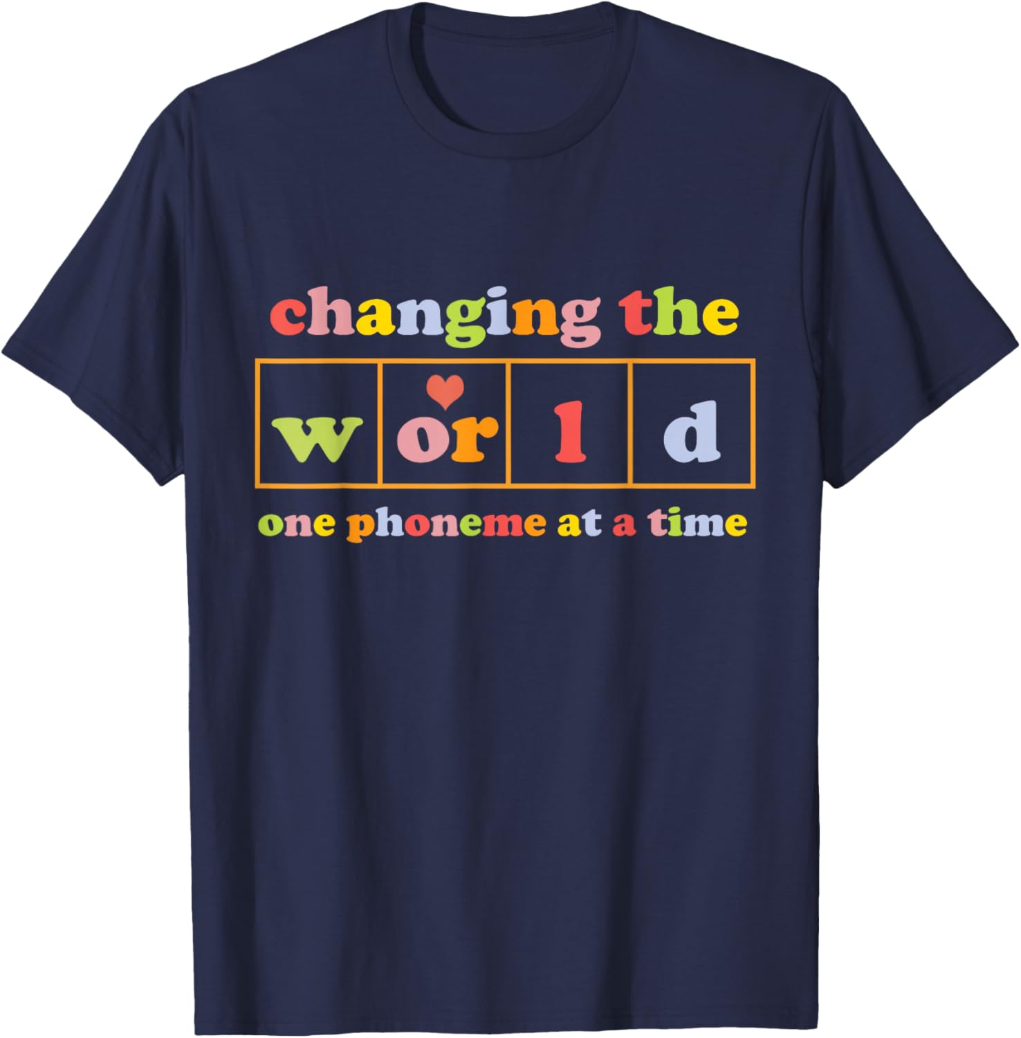 changing the world one phoneme at a time Retro funny , Small, Black T-Shirt - T-Shirt | Navy
