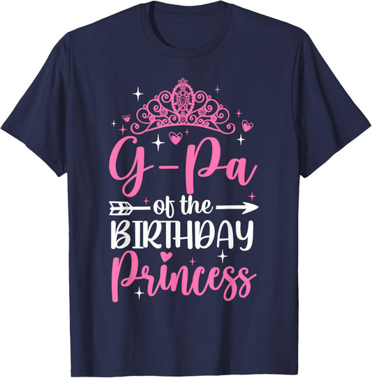 G-Pa Of The Birthday Princess Bday Girl Kid Cute Family T-Shirt - T-Shirt | Navy