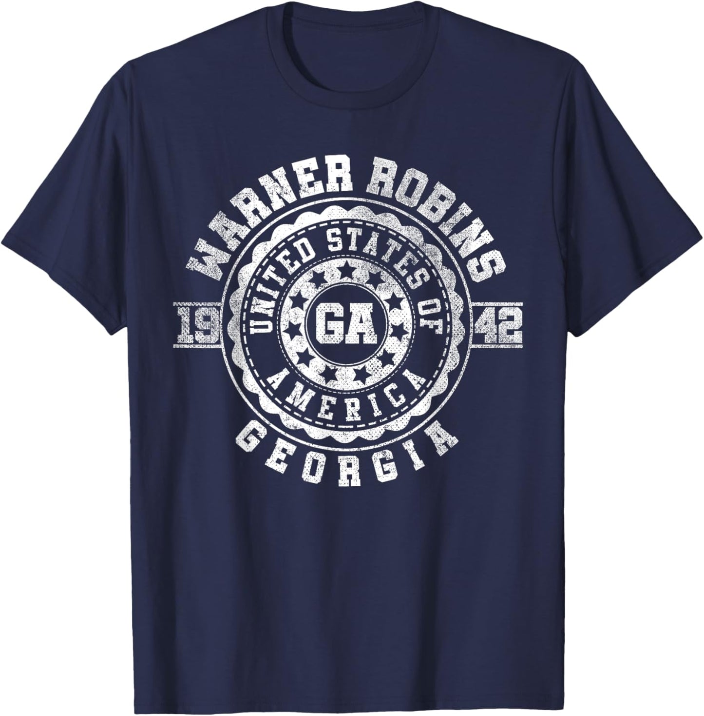 Warner Robins GA | Georgia | Vintage City Apparels T-Shirt - T-Shirt | Navy