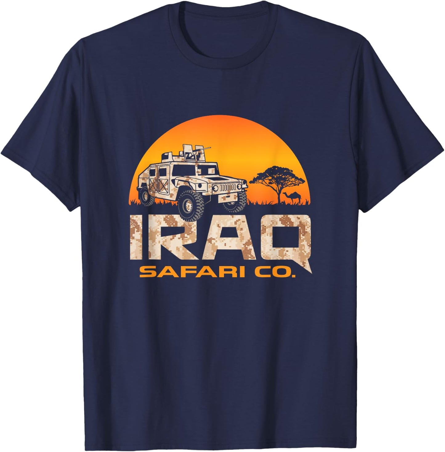 Iraq Veteran Safari Club Army Vet Gift T-Shirt - T-Shirt | Navy