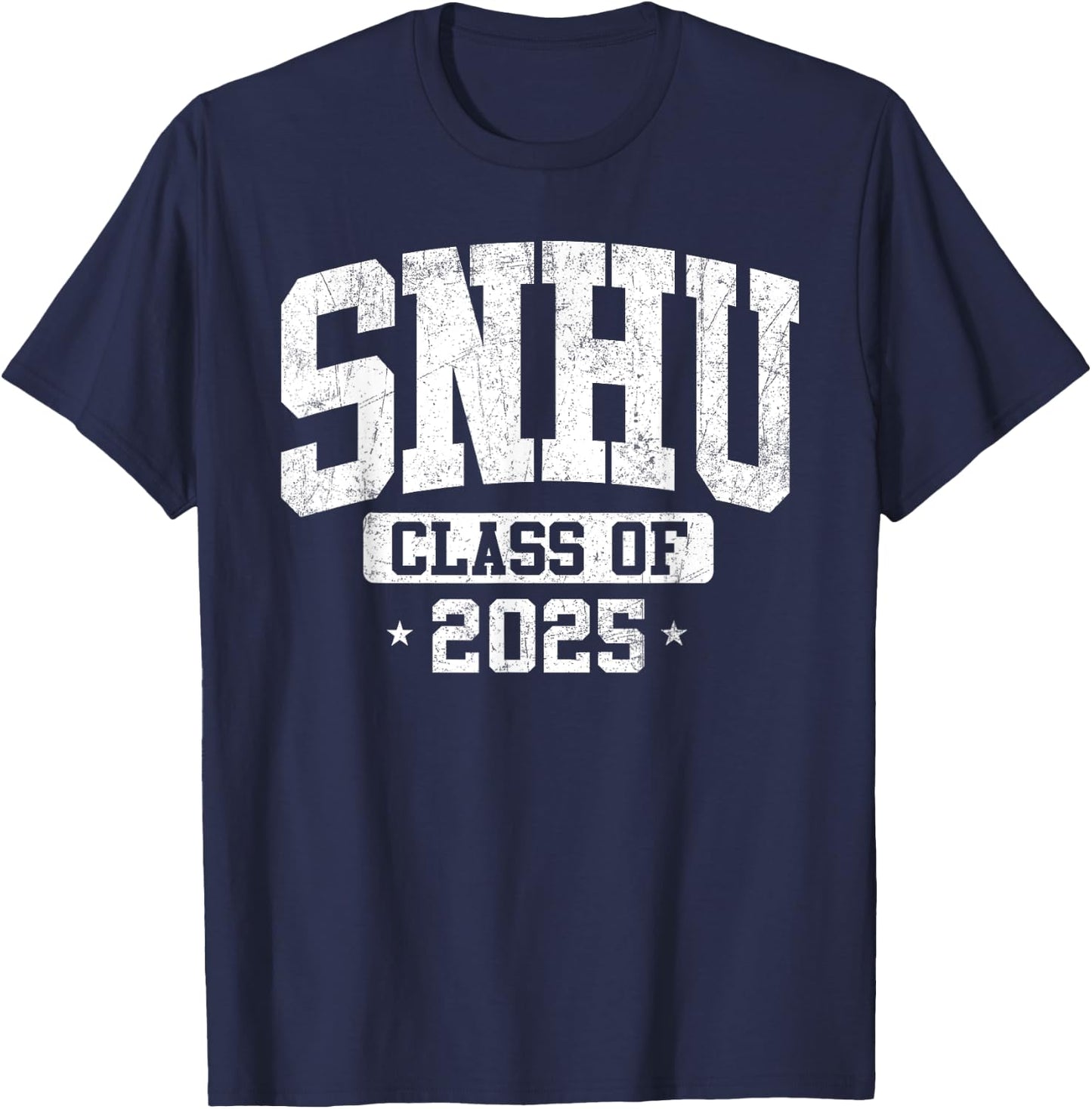 SNHU SNH University Class of 2025 Graduate Arch Vintage T-Shirt - T-Shirt | Navy