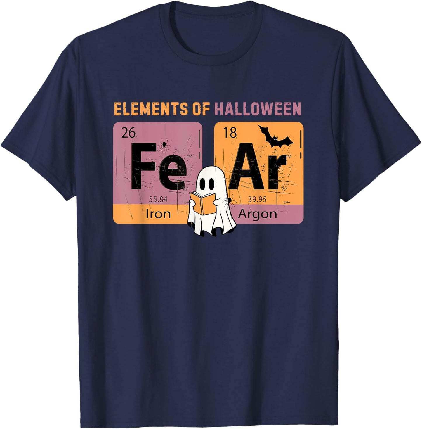Elements Of Halloween FeAr Periodically Halloween Chemistry T-Shirt - T-Shirt | Navy