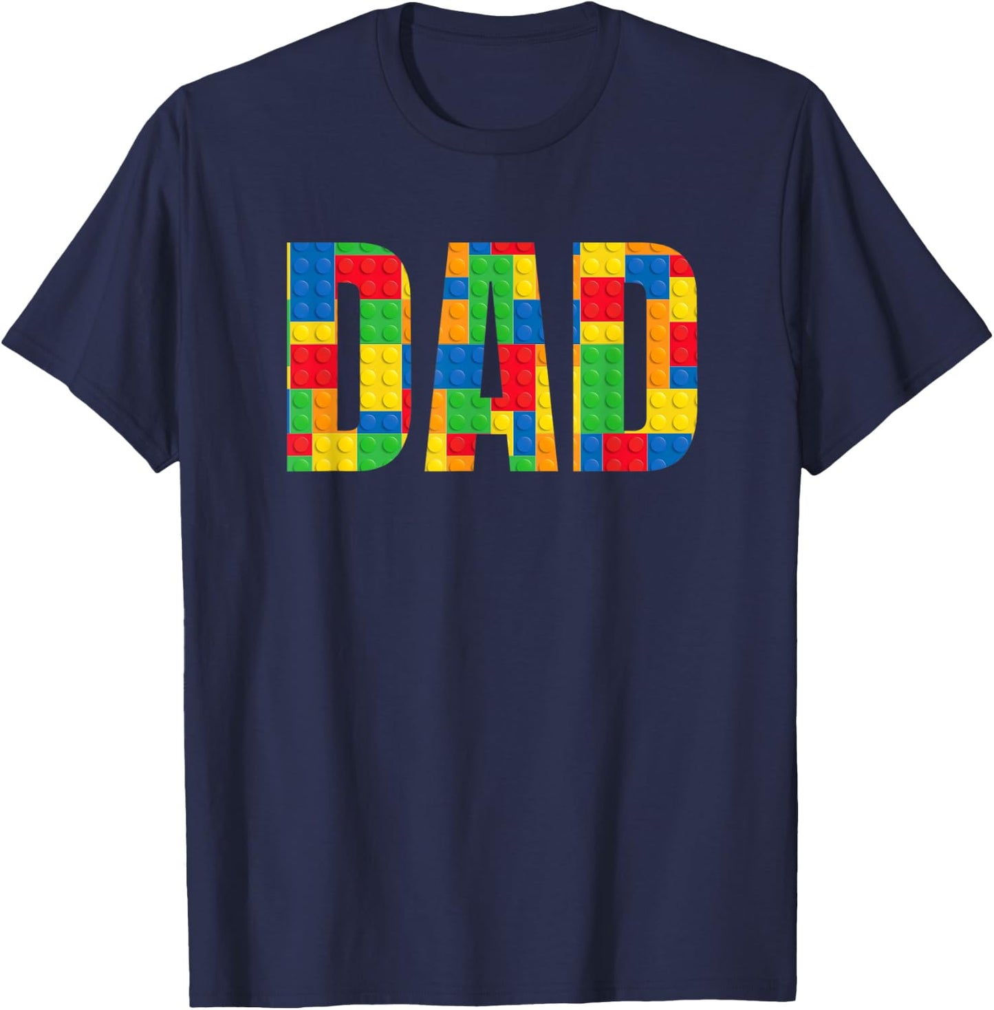 Dad Parent Brick Master Builder Building Blocks Set Family T-Shirt - T-Shirt | Navy