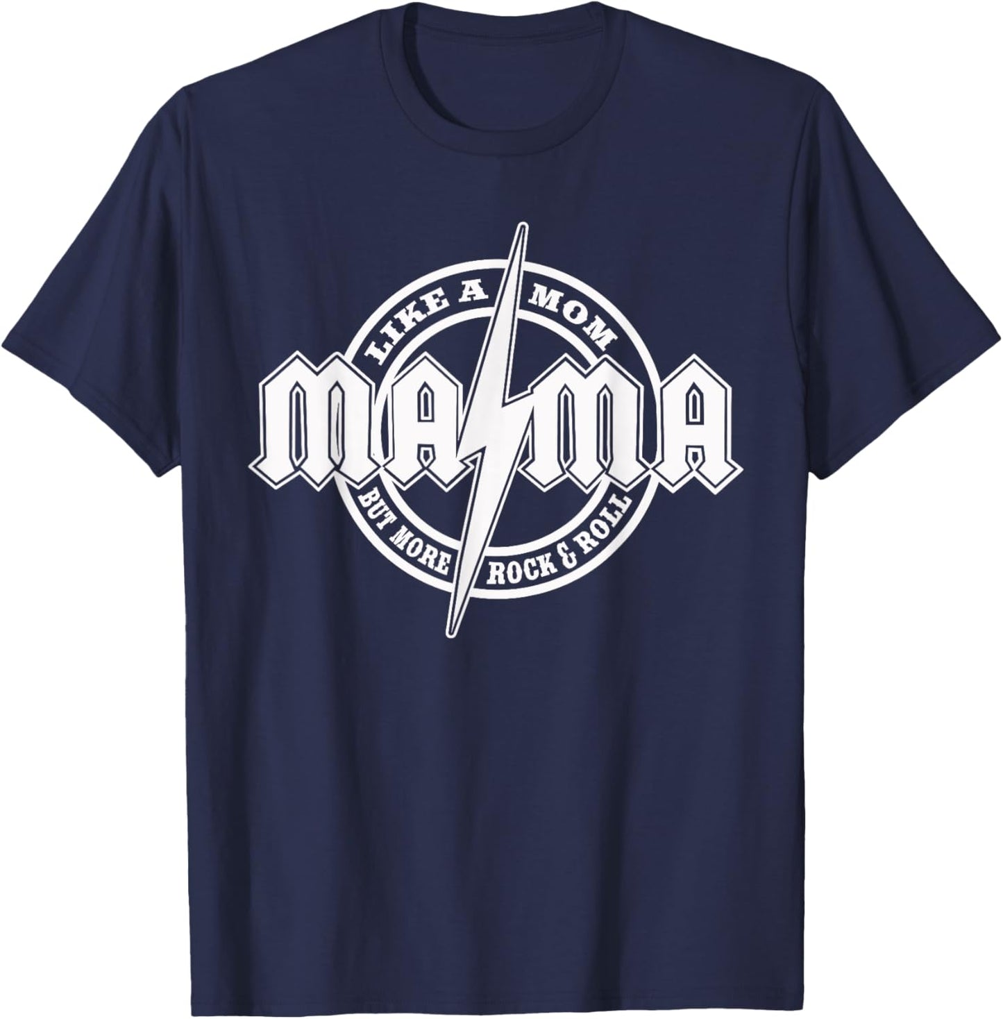 Hard Rock Mama - Mama Lightning Bolt T-Shirt - T-Shirt | Navy