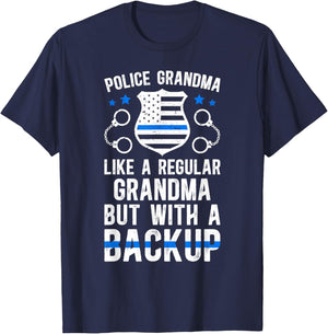 Police Grandma Proud Grandma Of A Police Officer Grandmother T-Shirt - T-Shirt | Navy