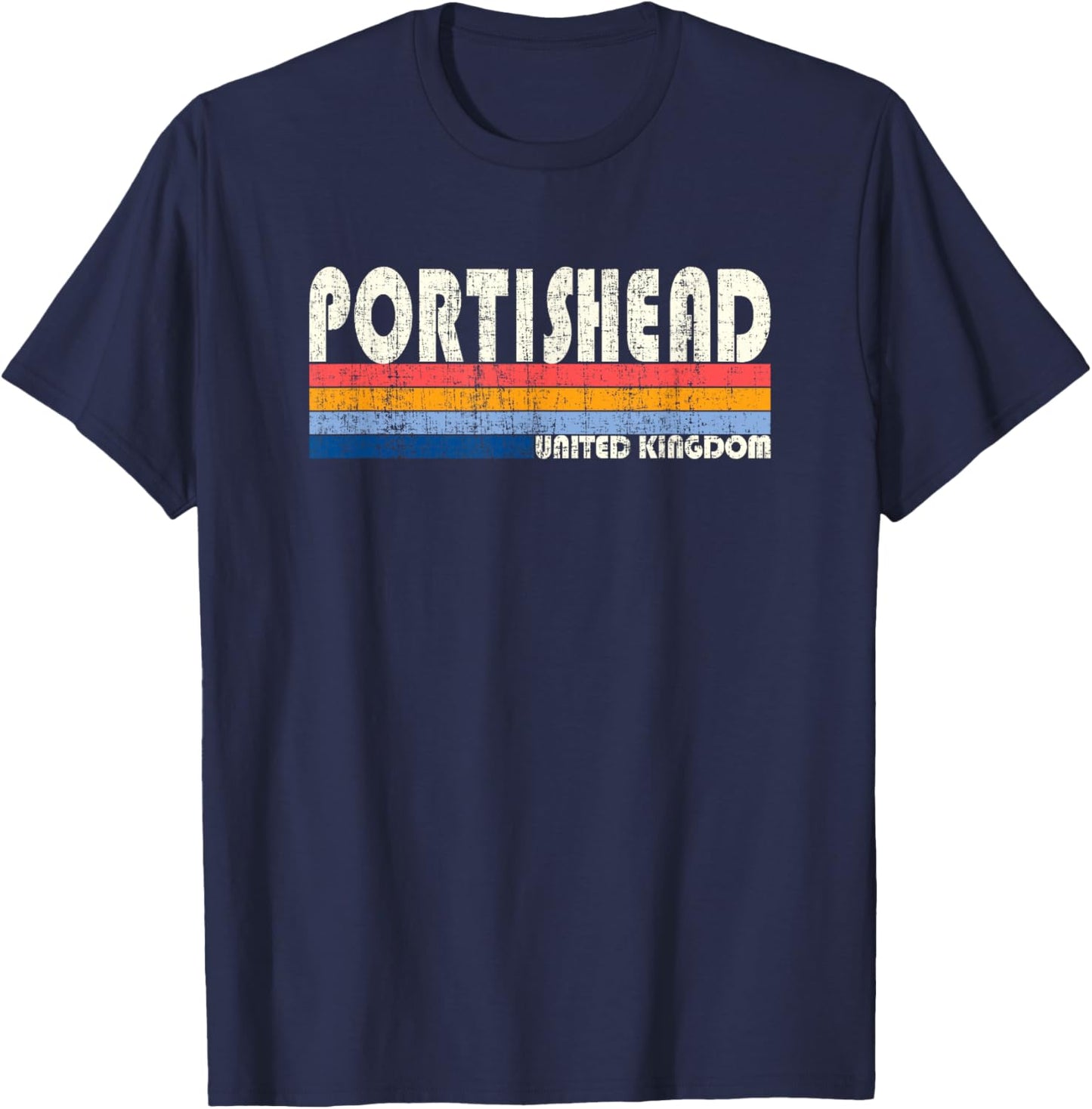 Retro Vintage 70er 80er Jahre Style Portishead, Großbritannien T-Shirt - T-Shirt | Navy