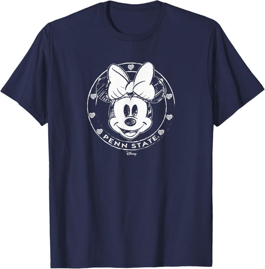 Penn State Nittany Lions Minnie Mouse Sketch Navy T-Shirt - T-Shirt | Navy