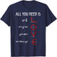 All You Need is Love Math Vertical T-Shirt - T-Shirt | Navy