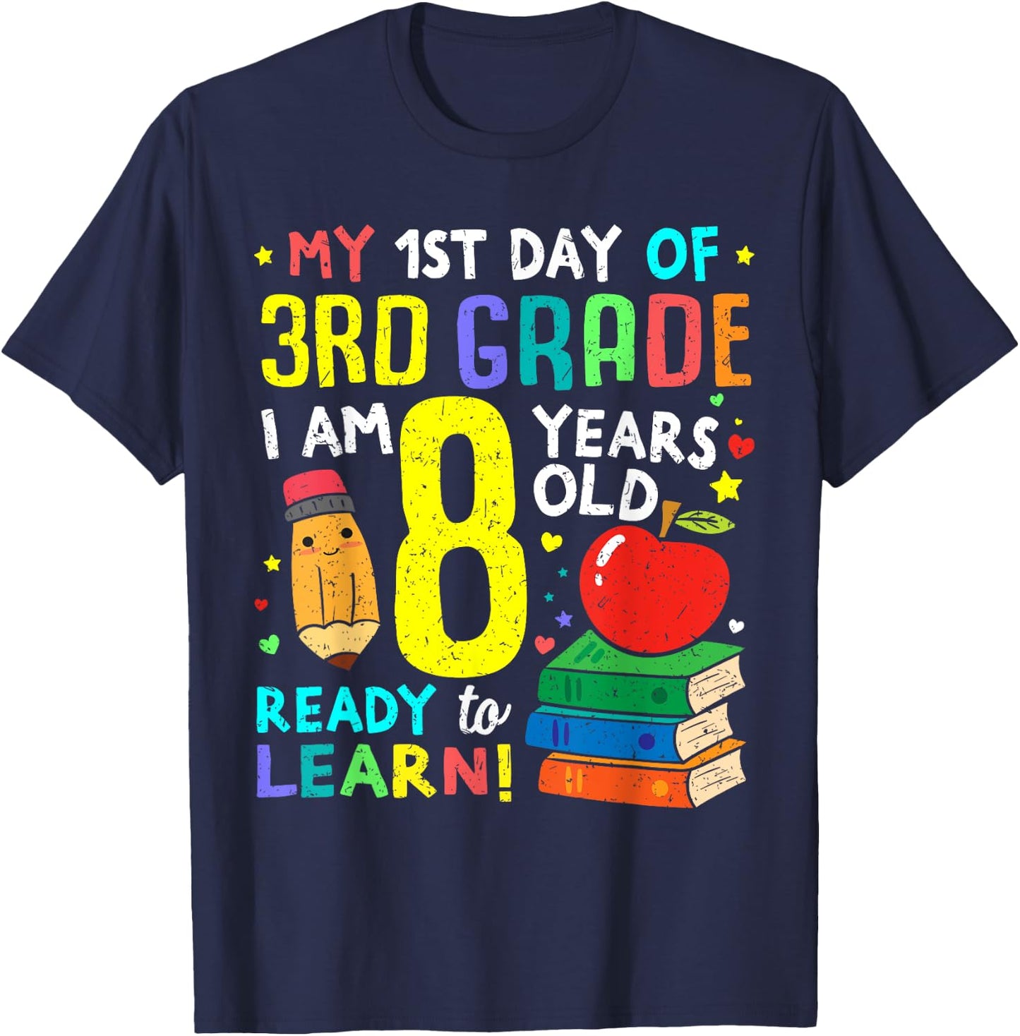 3rd Grade Back to First Day of School Boys Girl T-Shirt - T-Shirt | Navy