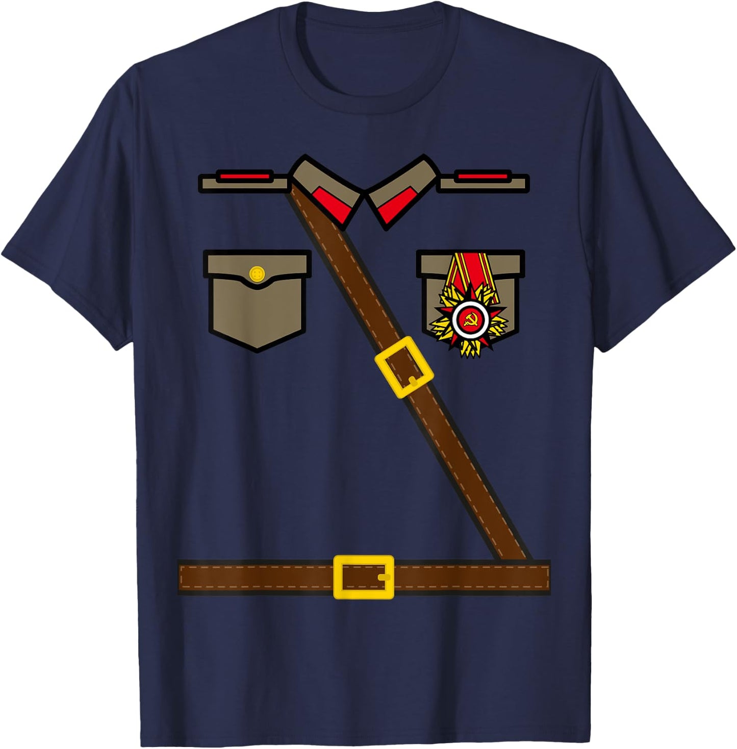 Russian Soldier Costume - USSR Communist Socialist Halloween T-Shirt - T-Shirt | Navy