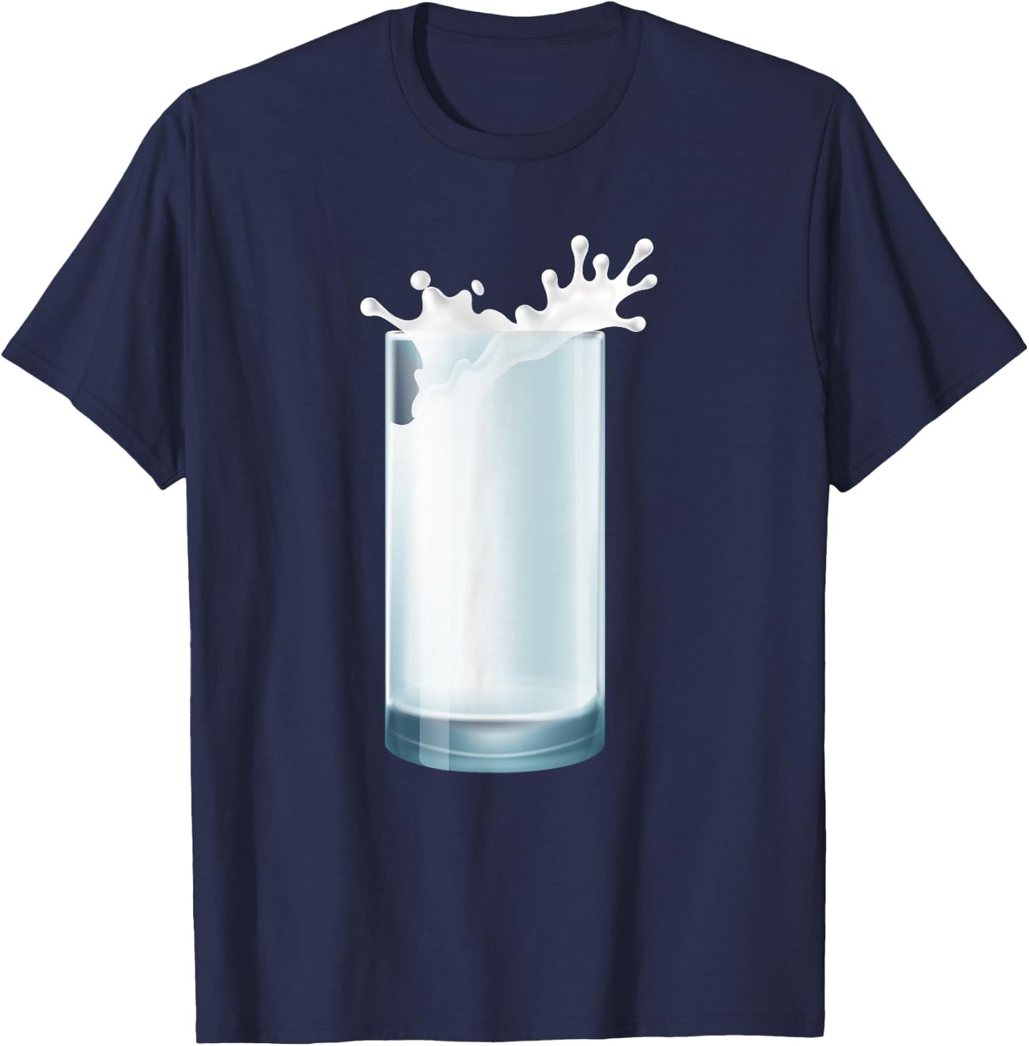 Glass of Milk Couple Matching Halloween Party DIY Costume T-Shirt - T-Shirt | Navy