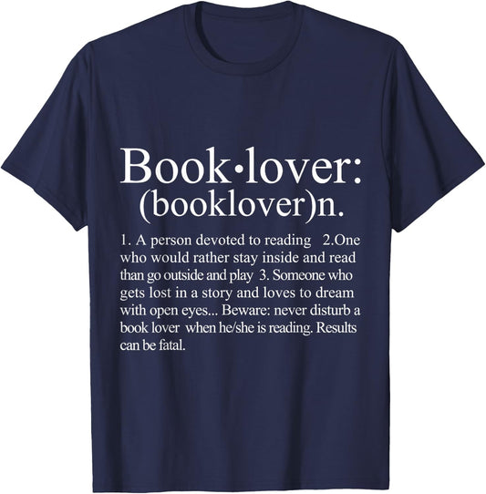 Book Lover Definition Gift an avid Reader or Bookworm T-Shirt - T-Shirt | Navy