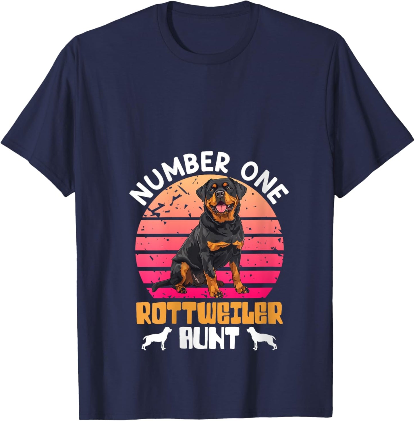 Rottweiler Vintage NUMBER ONE ROTTWEILER AUNT Women V-Neck T-Shirt - T-Shirt | Navy