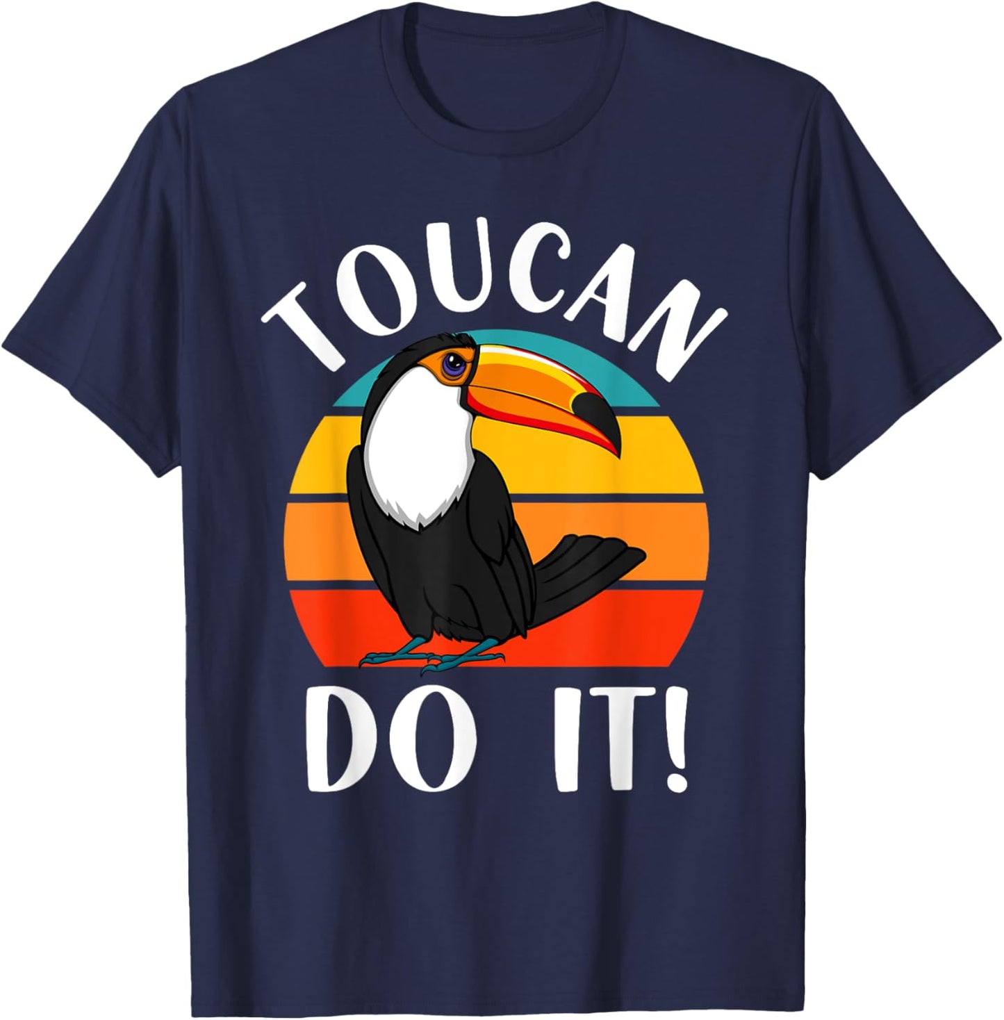 Funny Toucan Do It Tropical Bird Pun Retro Vintage Sunset T-Shirt - T-Shirt | Navy