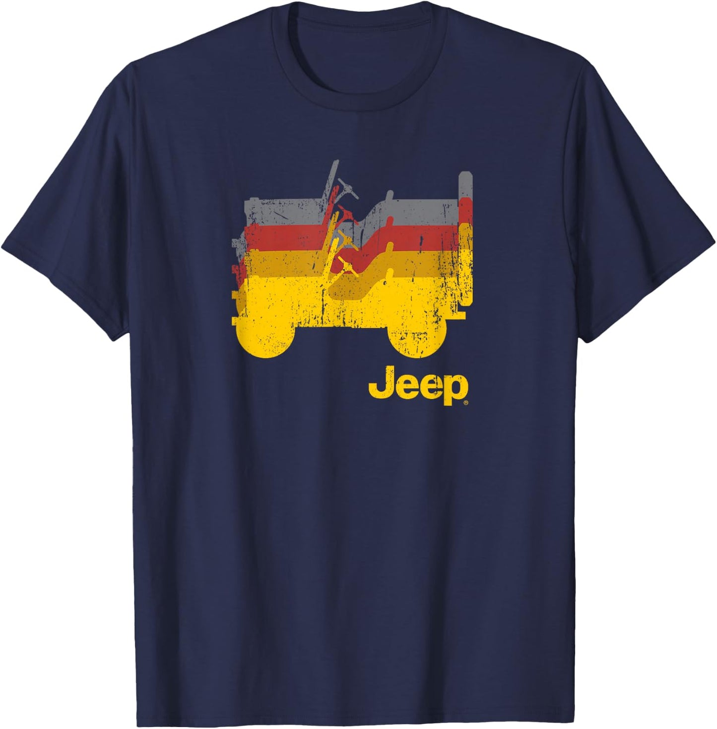 Jeep Willys Repeating Profile T-Shirt - T-Shirt | Navy