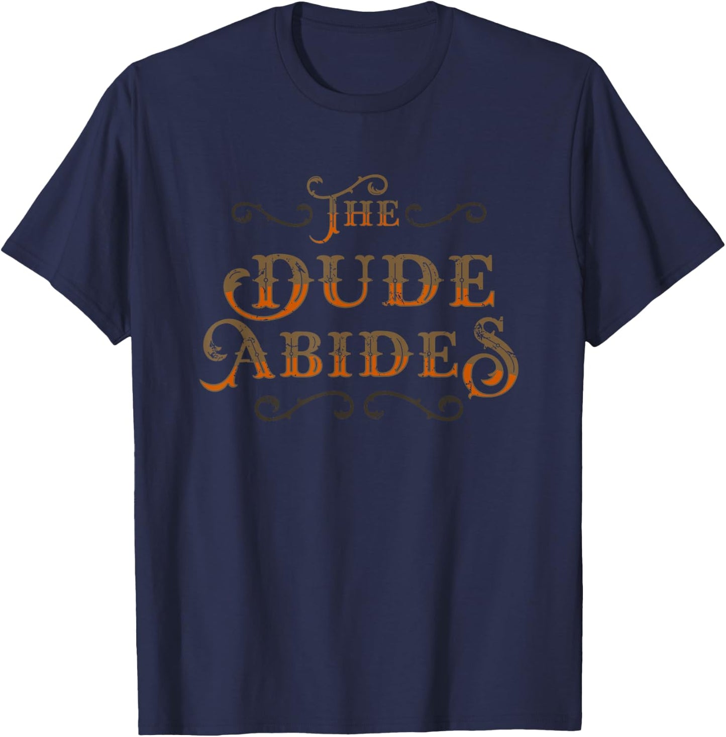 The Dude Abides Vintage Design for Film Loving Bowler T-Shirt - T-Shirt | Navy