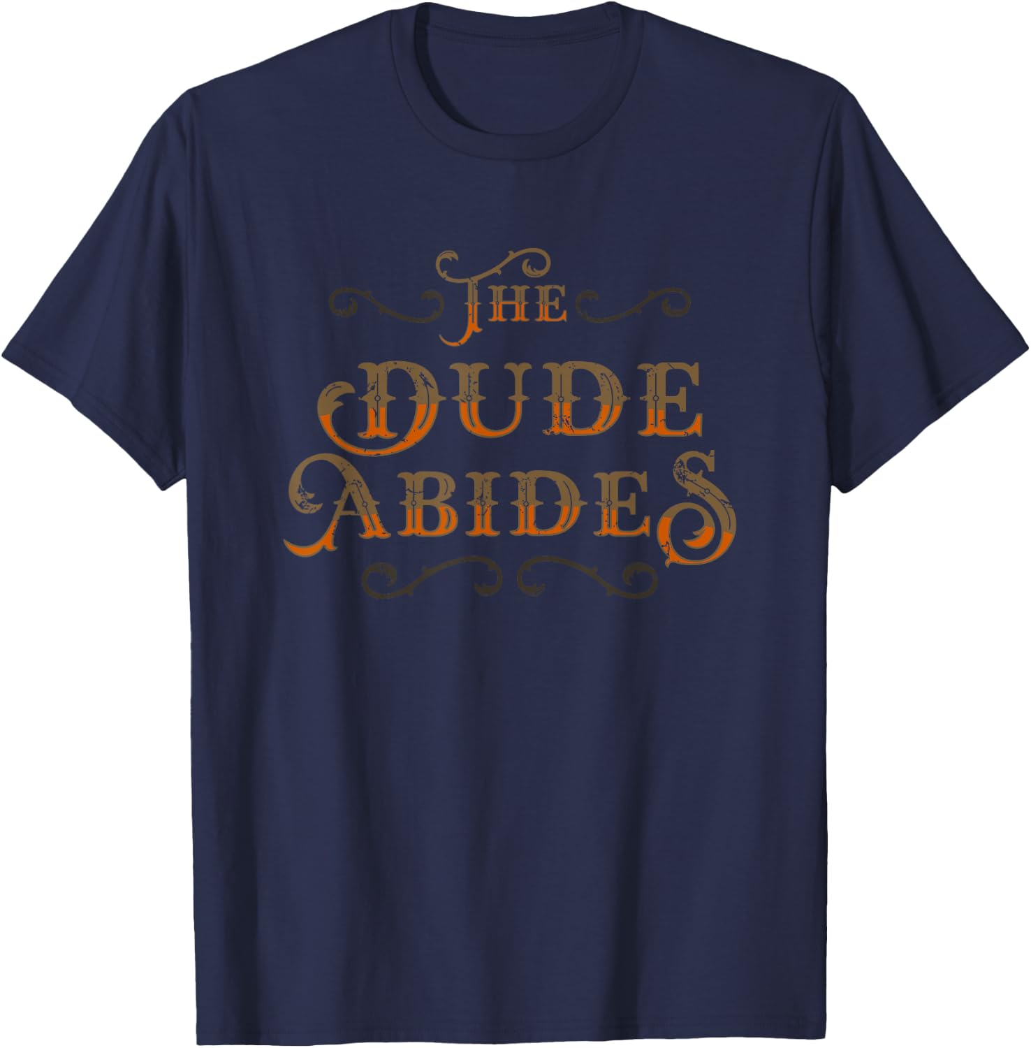 The Dude Abides Vintage Design for Film Loving Bowler T-Shirt - T-Shirt | Navy