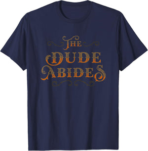 The Dude Abides Vintage Design for Film Loving Bowler T-Shirt - T-Shirt | Navy