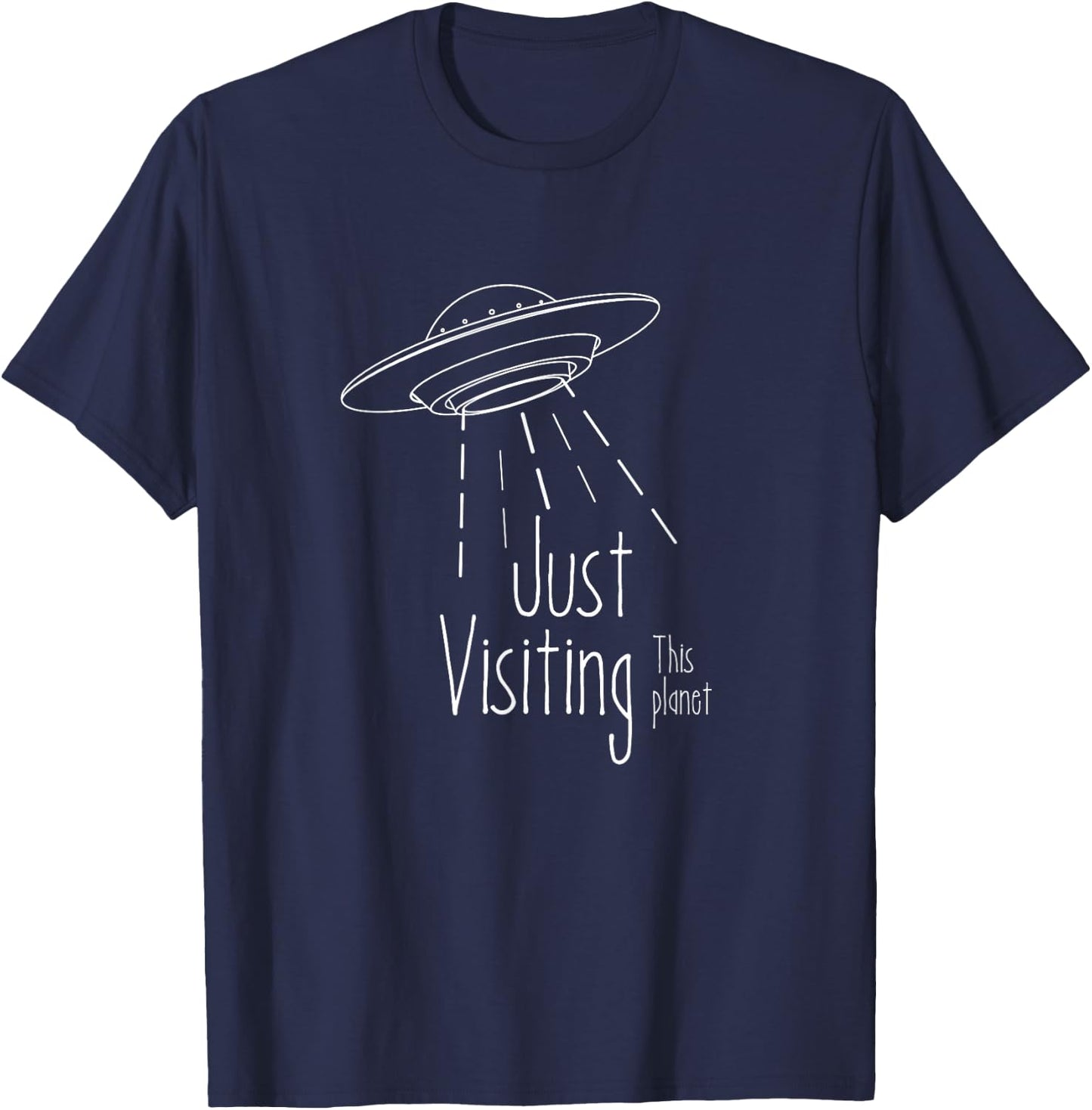 Just visiting this planet space alien T-Shirt - T-Shirt | Navy