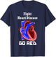 Go Red Heart Disease Shirt, American Heart Month T-Shirt - T-Shirt | Navy