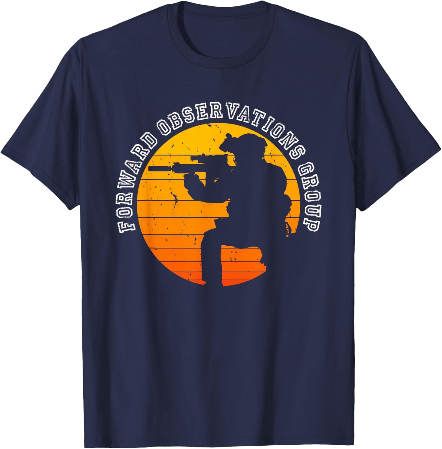 Forward Observations Group. Fog Retro Kneeling Scout T-Shirt - T-Shirt | Navy