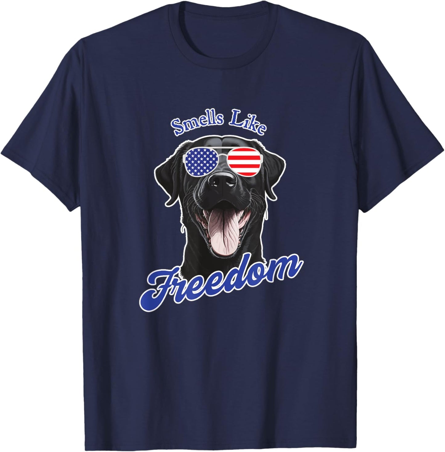 Black Labrador American Flag Vintage Americana Men T-Shirt - T-Shirt | Navy