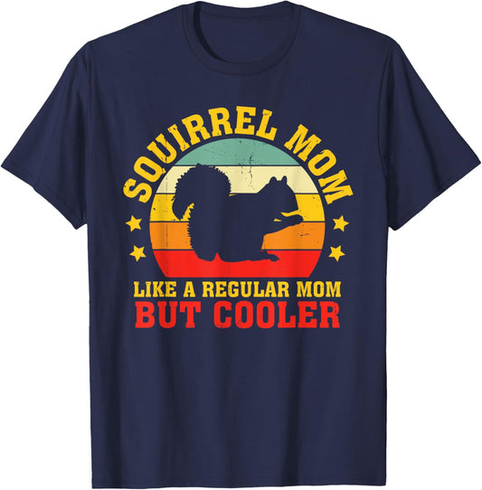 Retro Squirrel Mom Vintage Forest Animal Mother T-Shirt - T-Shirt | Navy