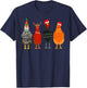 Cute Christmas Chickens Santa Farm Chickens Animals Pajamas T-Shirt - T-Shirt | Navy