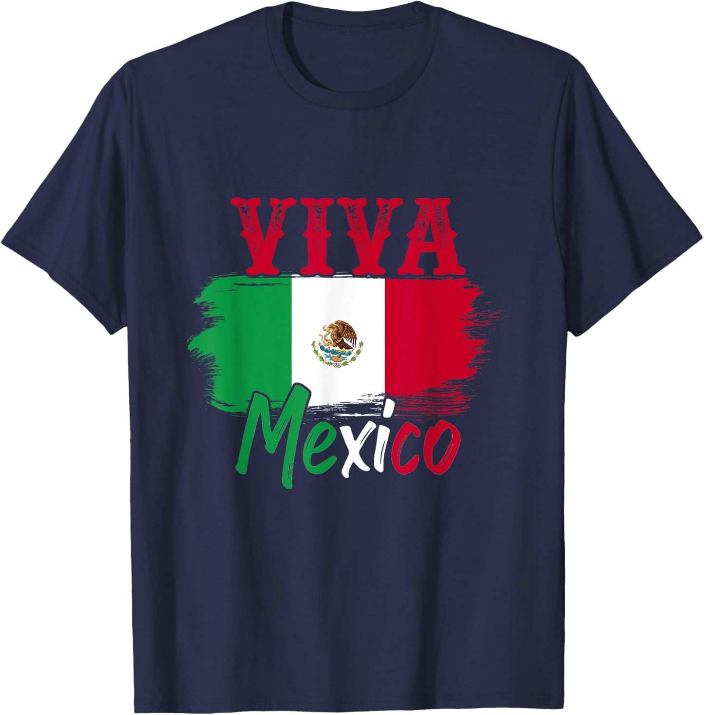 Mexican Flag Viva Mexico T-Shirt - T-Shirt | Navy