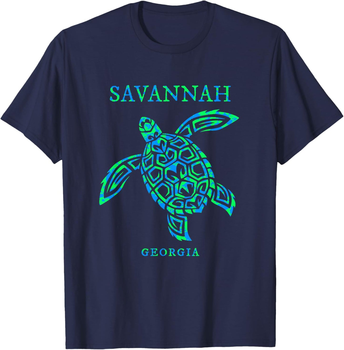 Savannah Georgia Sea Turtle Boys Girls Vacation Souvenir T-Shirt - T-Shirt | Navy