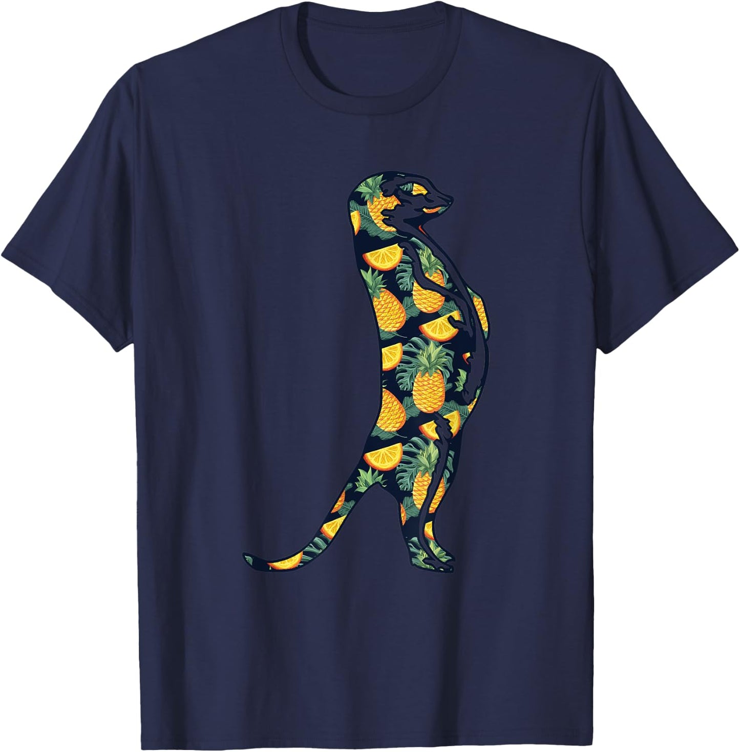 Pineapple Hawaiian Meerkat Women Men Print Mierkat Girl Gift T-Shirt - T-Shirt | Navy
