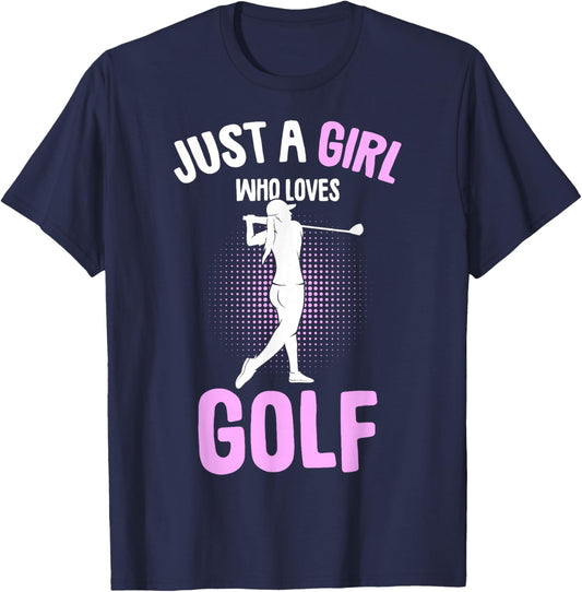 Just a Girl who loves Golf Club Golfer Golfing Kids Girls T-Shirt - T-Shirt | Navy