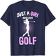 Just a Girl who loves Golf Club Golfer Golfing Kids Girls T-Shirt - T-Shirt | Navy