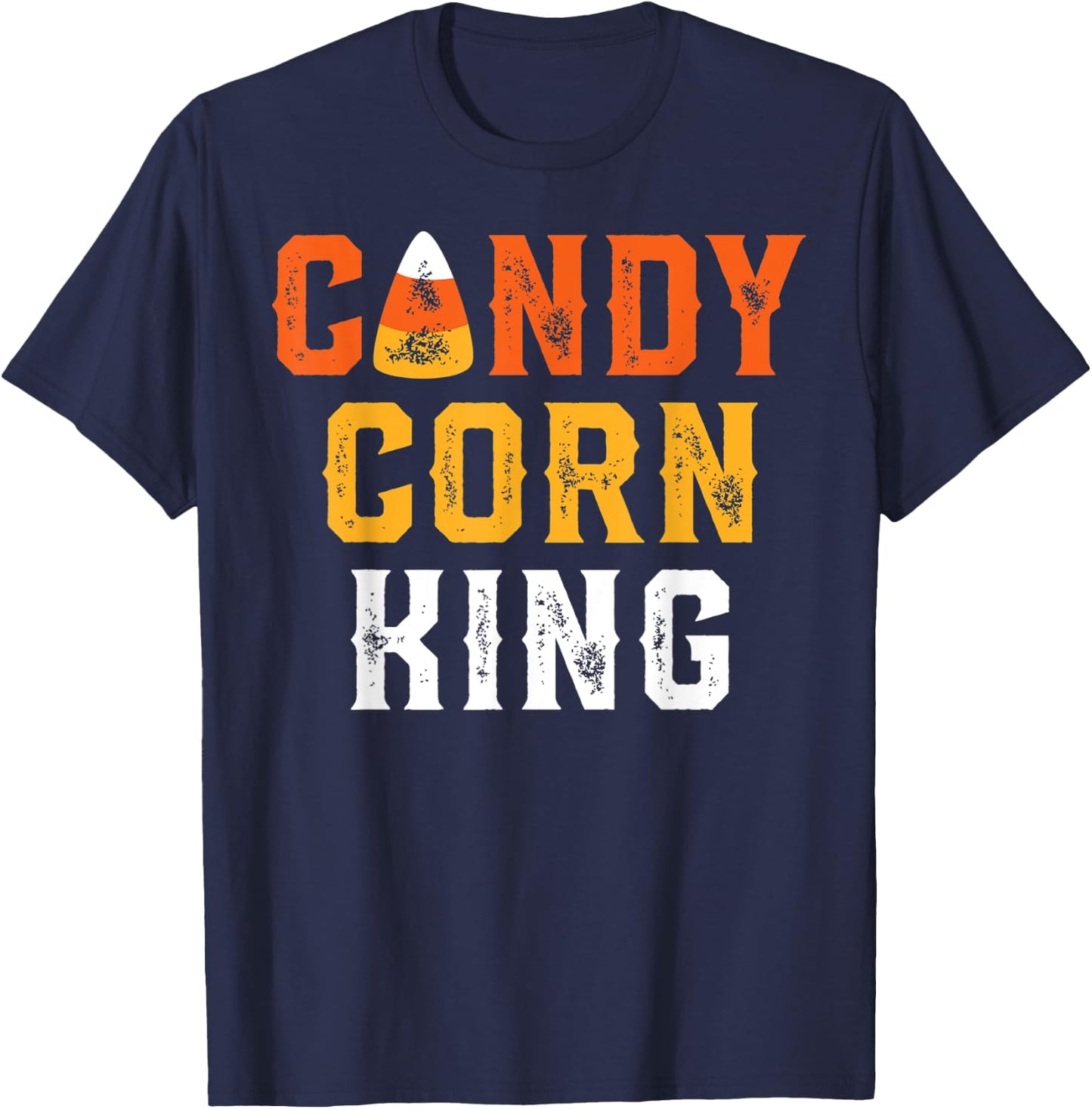 Halloween Candy Corn King Funny Retro T-Shirt - T-Shirt | Navy