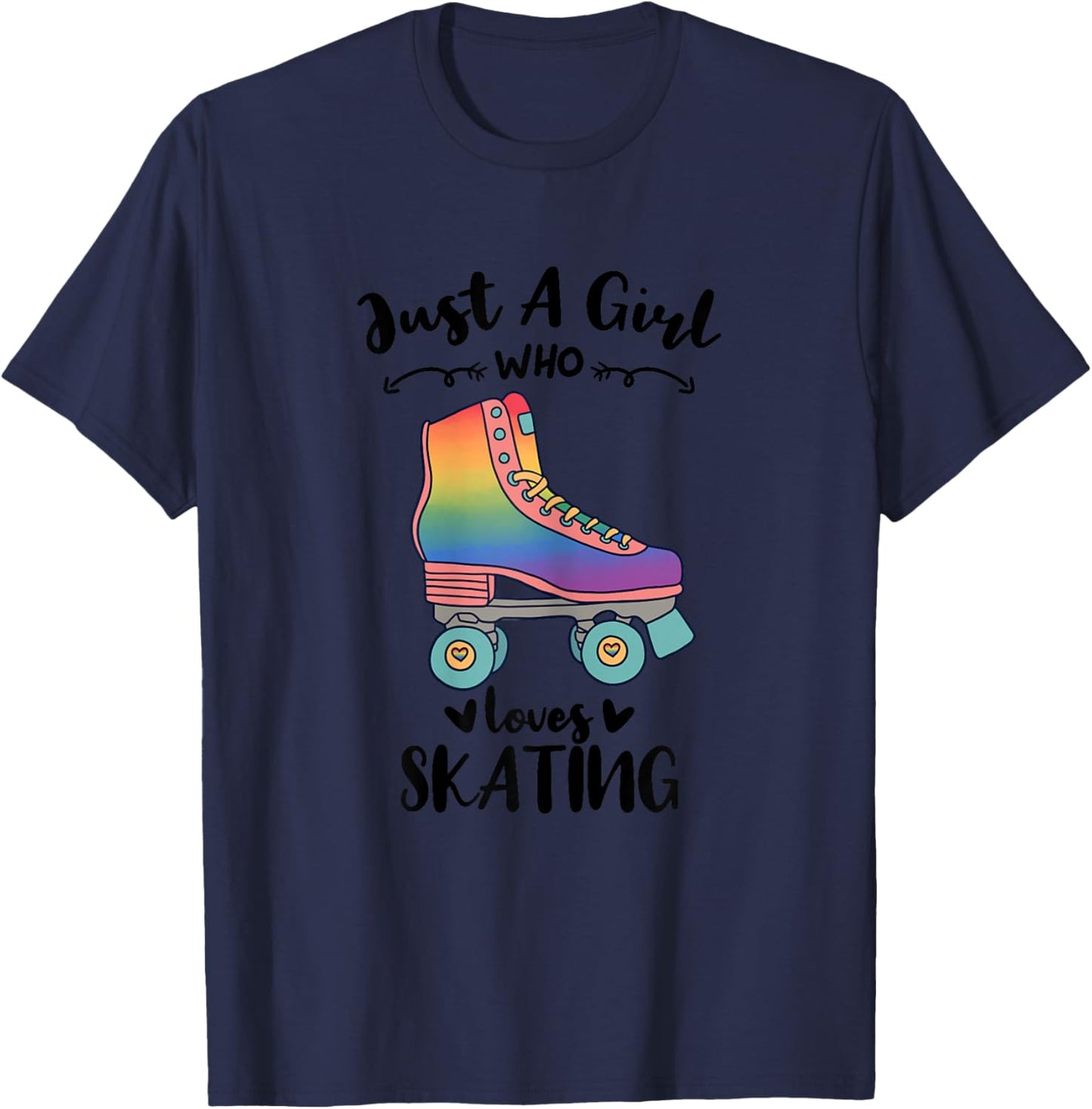 Just A Girl Who Loves Skating Roller Girl T-Shirt - T-Shirt | Navy
